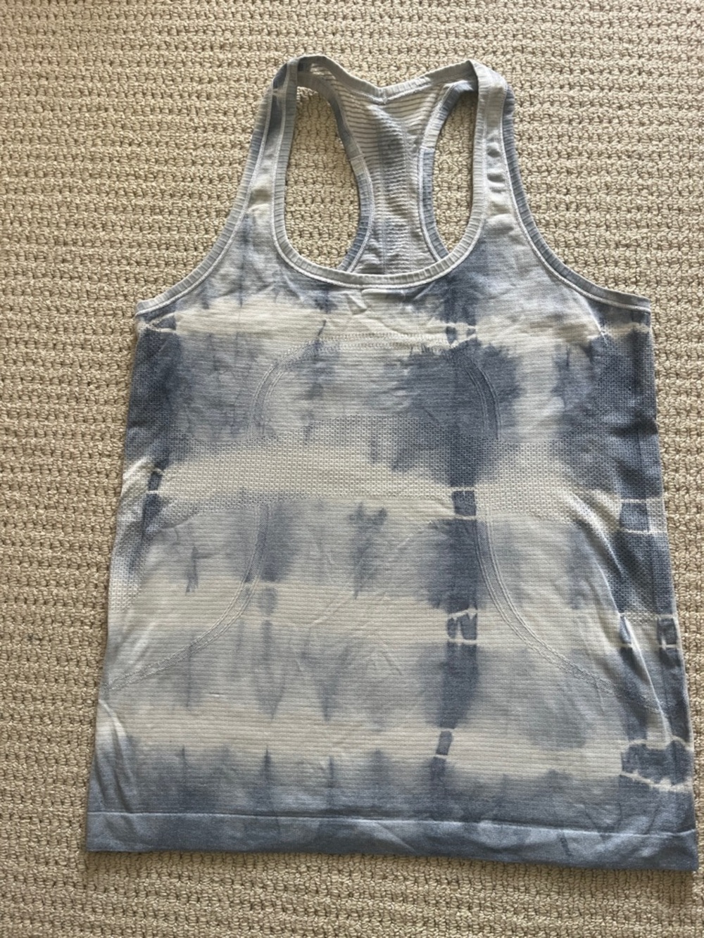 Lululemon Swiftly Tie-Dye Racerback Tank Top - Blue and White Size 8
